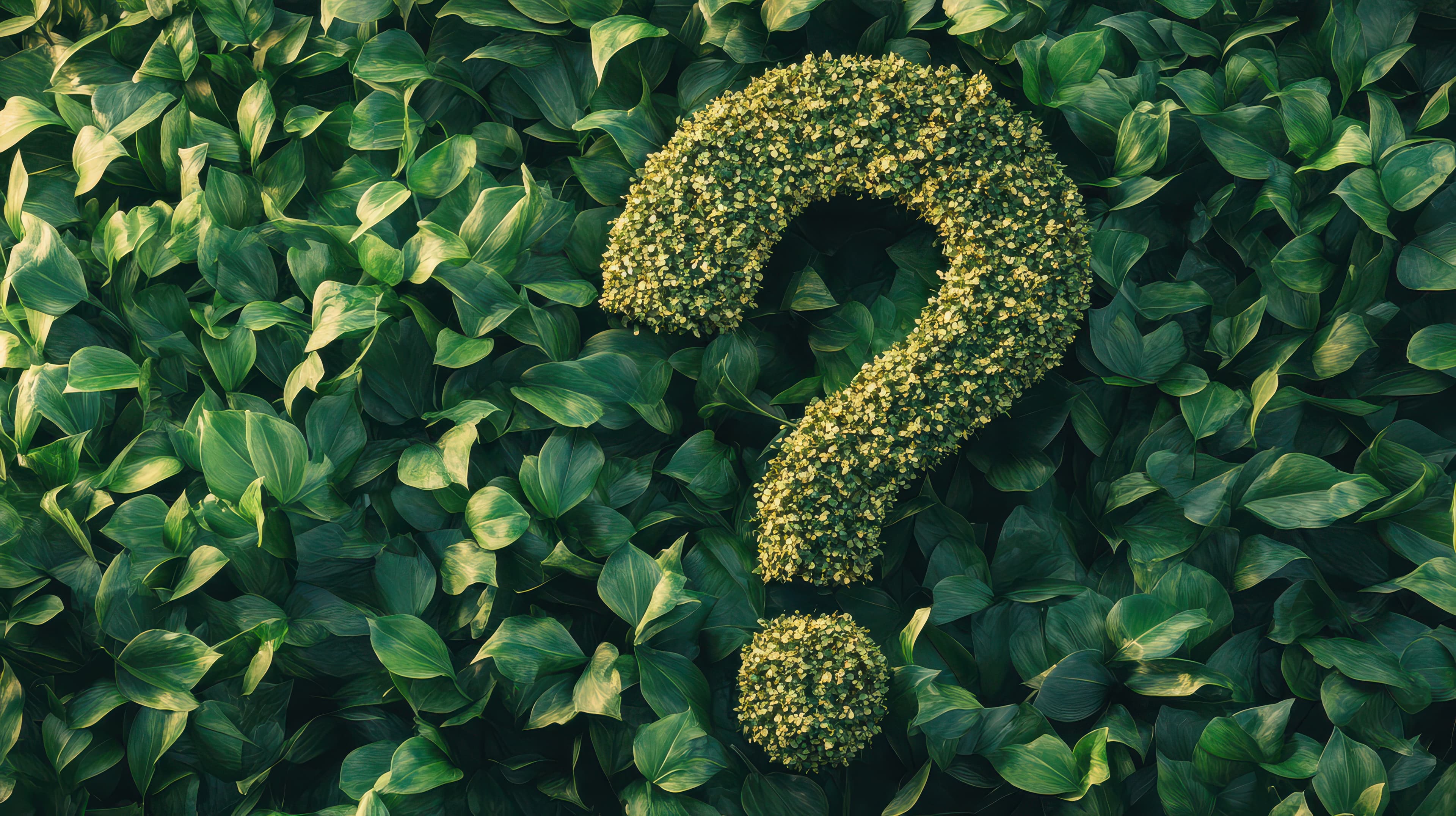 A bush in the shape of a question mark
